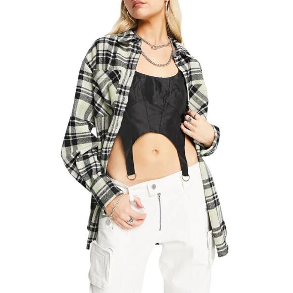 TOPSHOP Women's Oversize Button-Up Shirt in the Size UK Medium/USA 8-10 - Picture 1 of 7